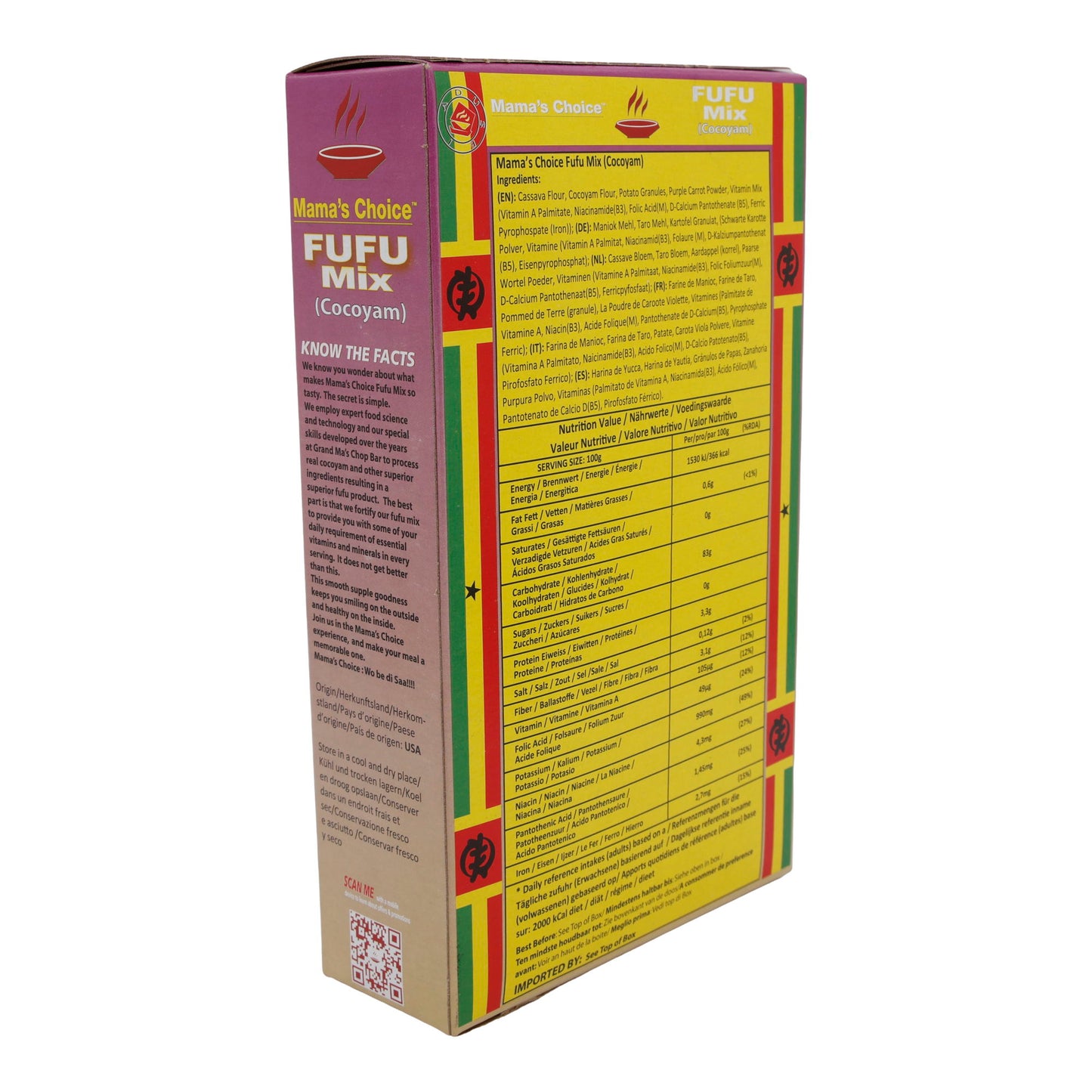 Farina di Fufu Mama's Choice | Mix di Fufu Cocoyam | Senza glutine, arricchito con platano e igname | 624g