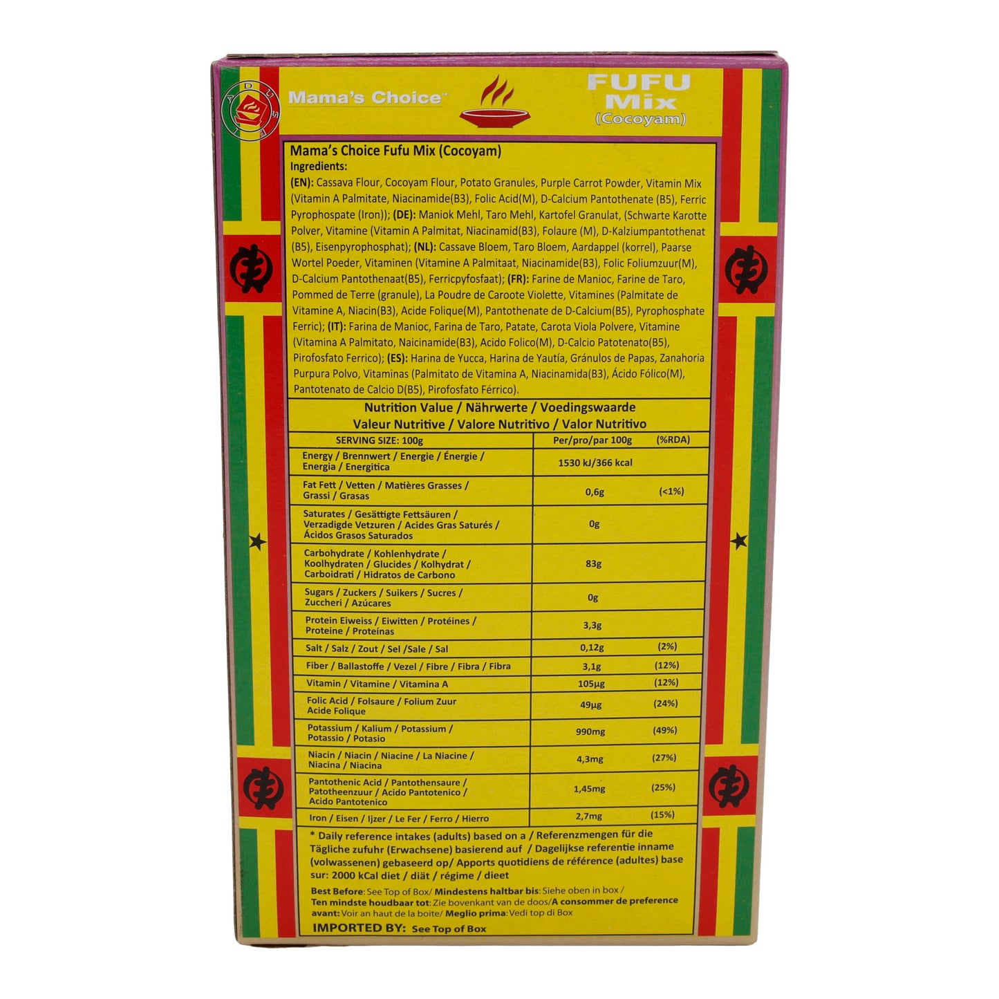 Farina di Fufu Mama's Choice | Mix di Fufu Cocoyam | Senza glutine, arricchito con platano e igname | 624g
