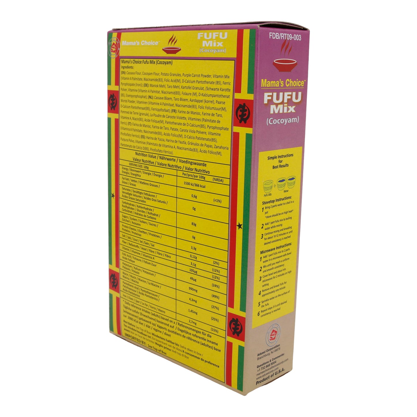 Farina di Fufu Mama's Choice | Mix di Fufu Cocoyam | Senza glutine, arricchito con platano e igname | 624g