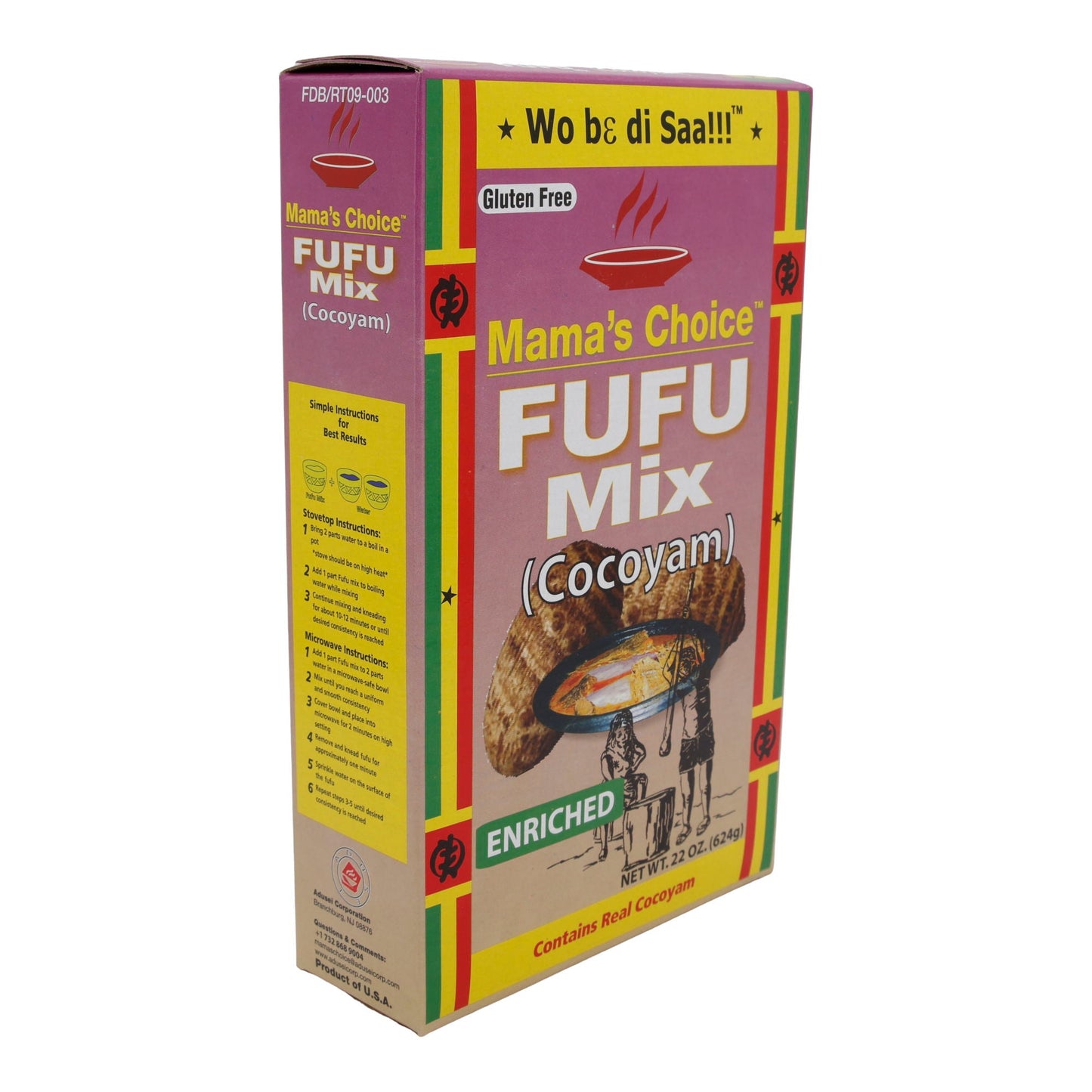 Fufu-Mehl Mama's Choice | Fufu Mix Cocoyam | Glutenfrei, angereichert mit Kochbanane und Yam | 624g MAMA´S CHOICE