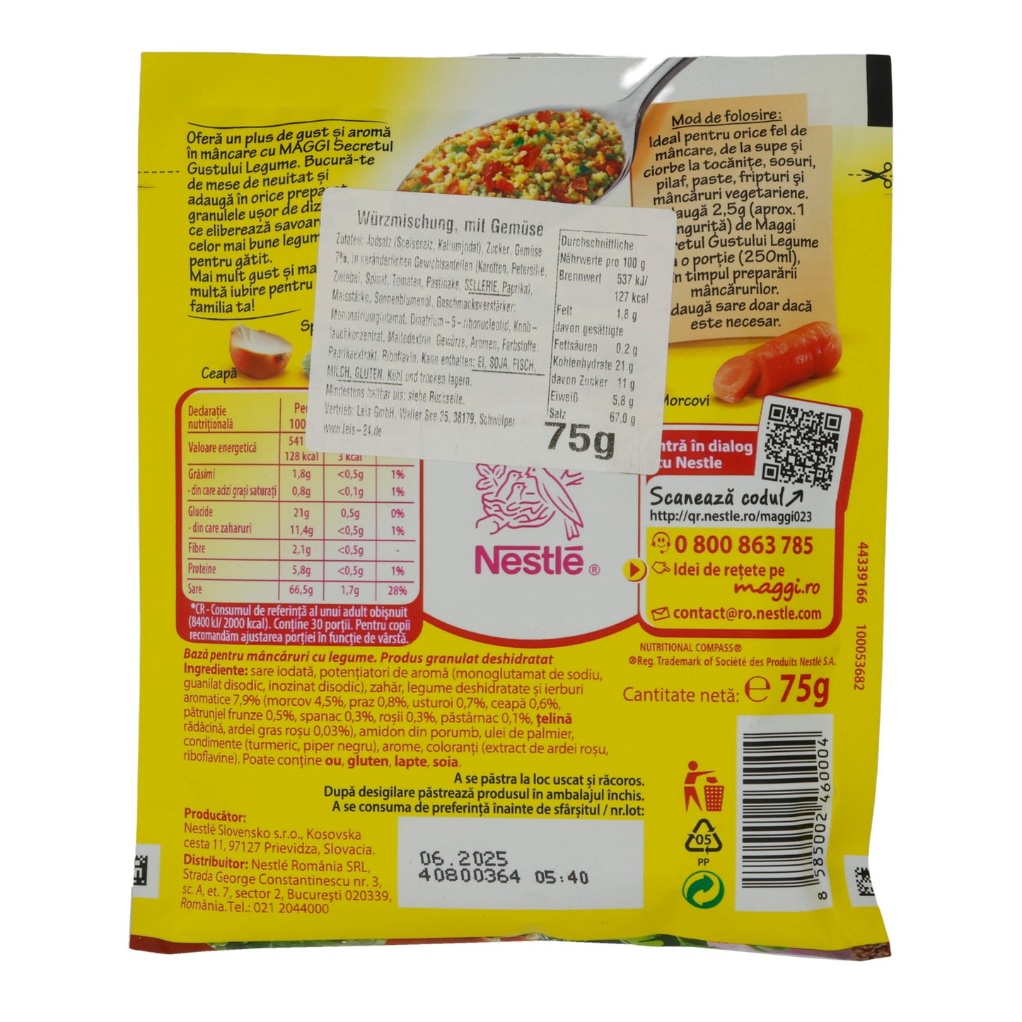 Würzmischung mit Gemüse Maggi Secretul Gustului | getrocknet und granuliert | 75 g