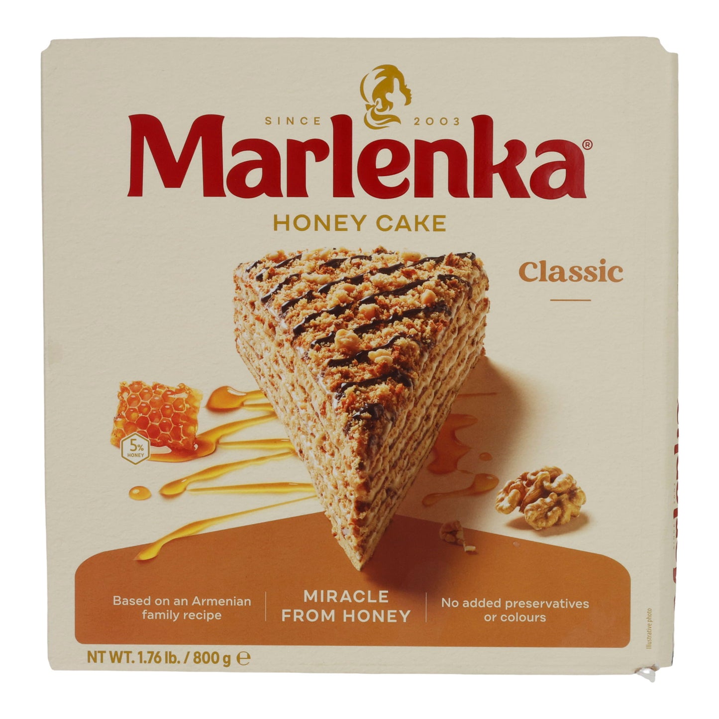 Kuchen Marlenka | Honigkuchen Classico | Armena, torta a strati con miele e crema | 800 g