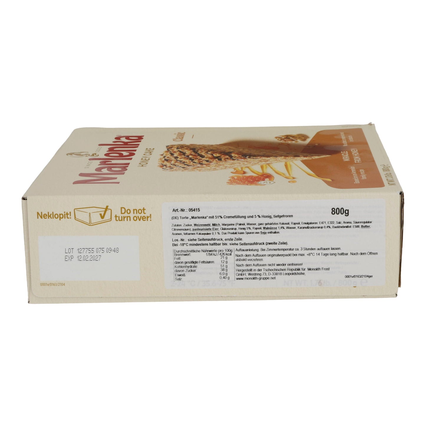 Kuchen Marlenka | Honigkuchen Classic | Armenisch, Schichtkuchen mit Honig & Creme | 800 g MARLENKA
