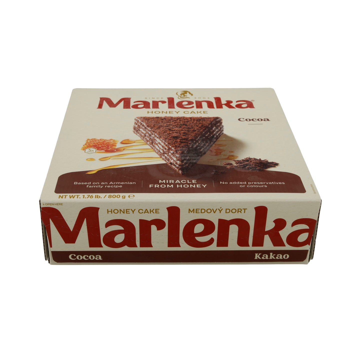 Honigkuchen Marlenka Cacao | Torta | Torta a strati surgelata con 52% di crema e 5% di miele | 800 g