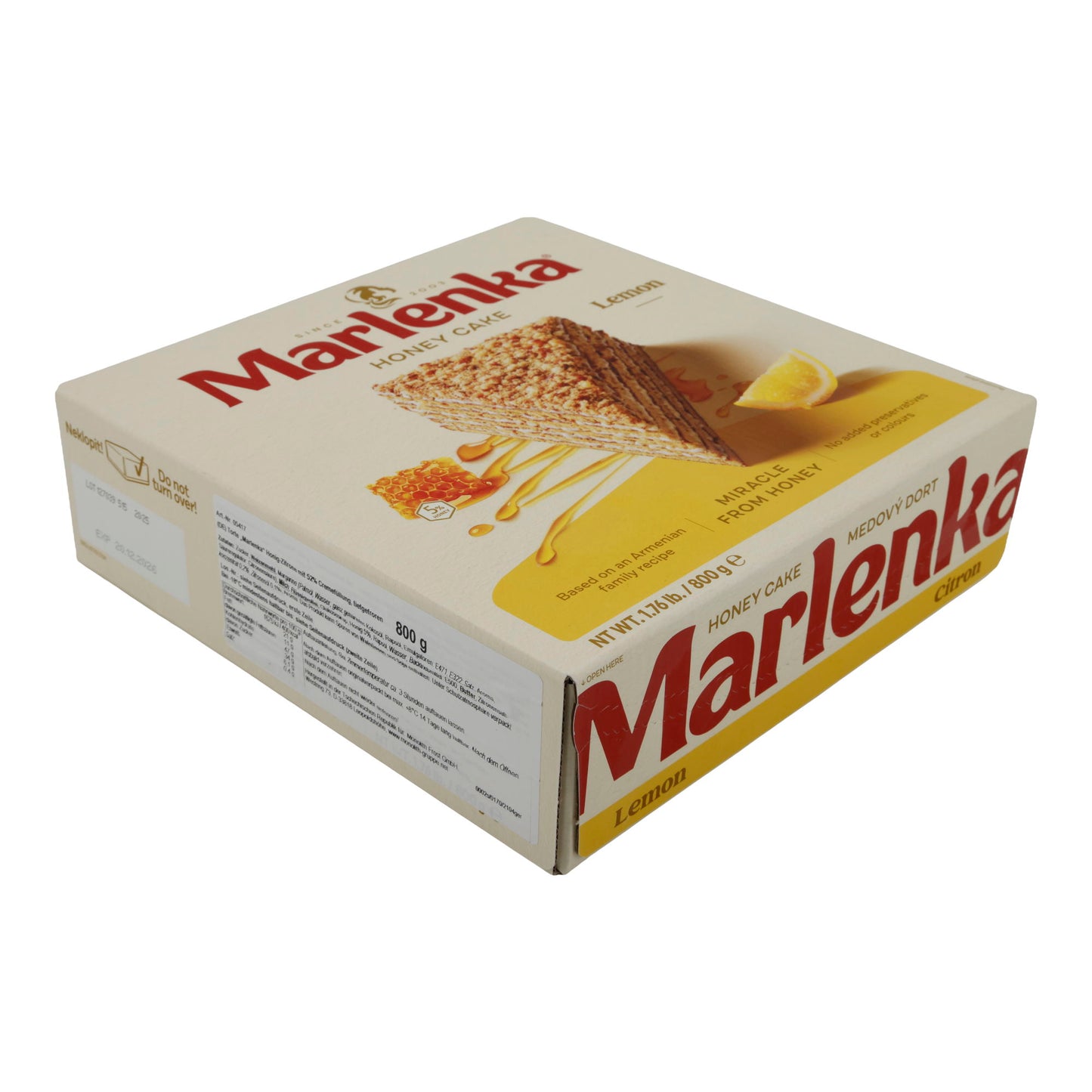 Honigkuchen Marlenka Limone | Torta | Torta al miele surgelata con crema al limone | 800 g
