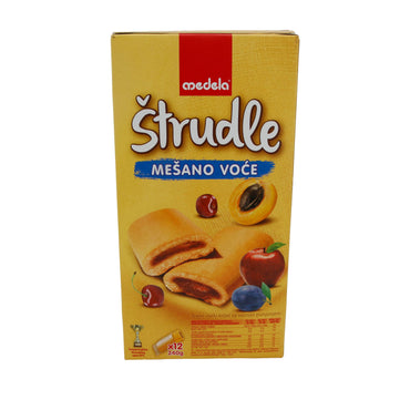Strudel Medela | Štrudle Mešano Voće | Mit gemischtem Fruchtgeschmack (Pflaume, Apfel, Kirsche, Aprikose) | 12 Stück (240 g) | MADELA
