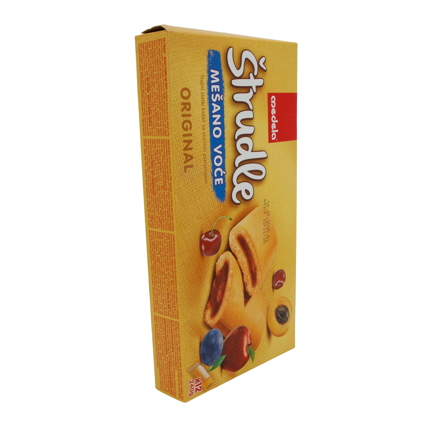 Strudel Medela | Štrudle Mešano Voće | Mit gemischtem Fruchtgeschmack (Pflaume, Apfel, Kirsche, Aprikose) | 12 Stück (240 g)