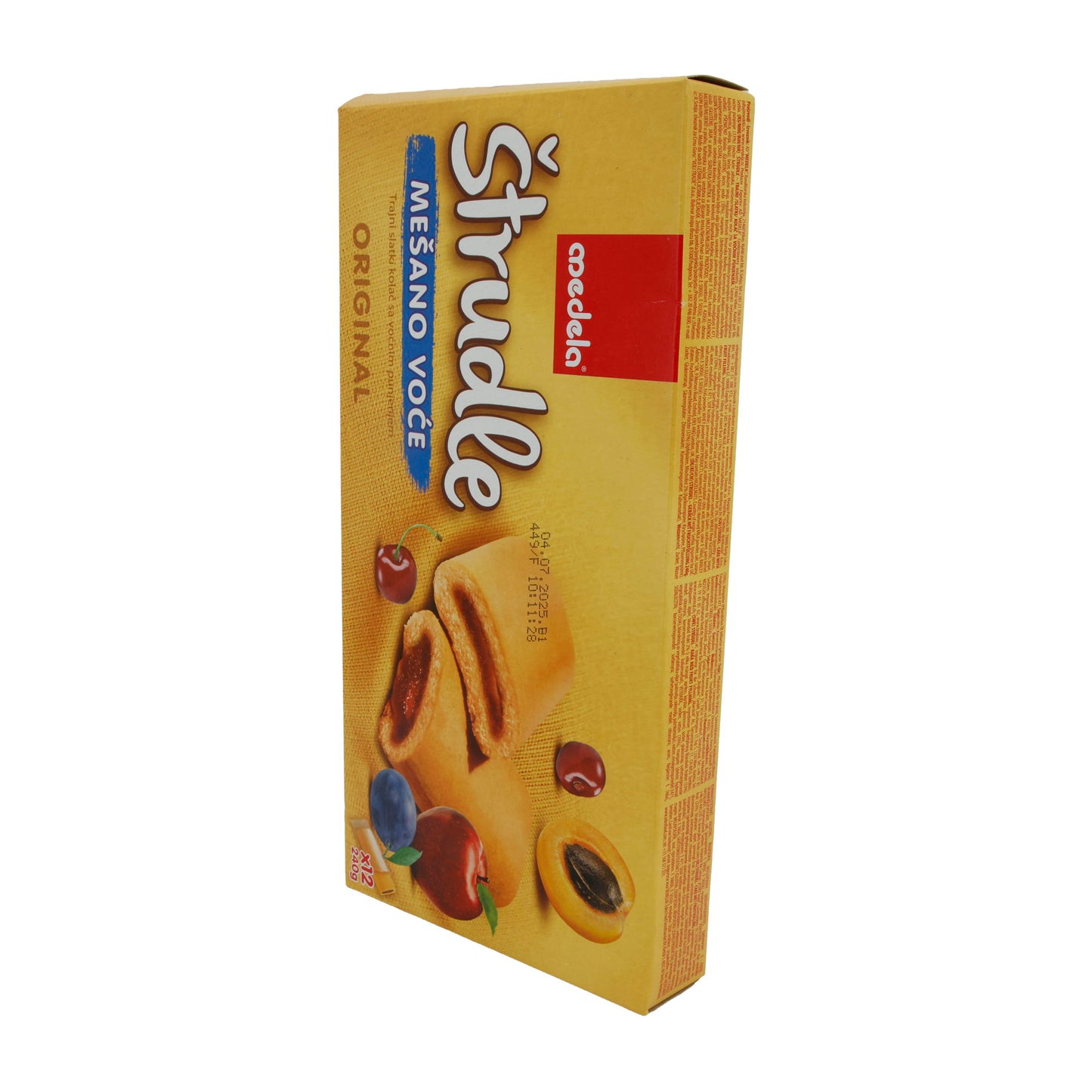 Strudel Medela | Štrudle Mešano Voće | Mit gemischtem Fruchtgeschmack (Pflaume, Apfel, Kirsche, Aprikose) | 12 Stück (240 g)