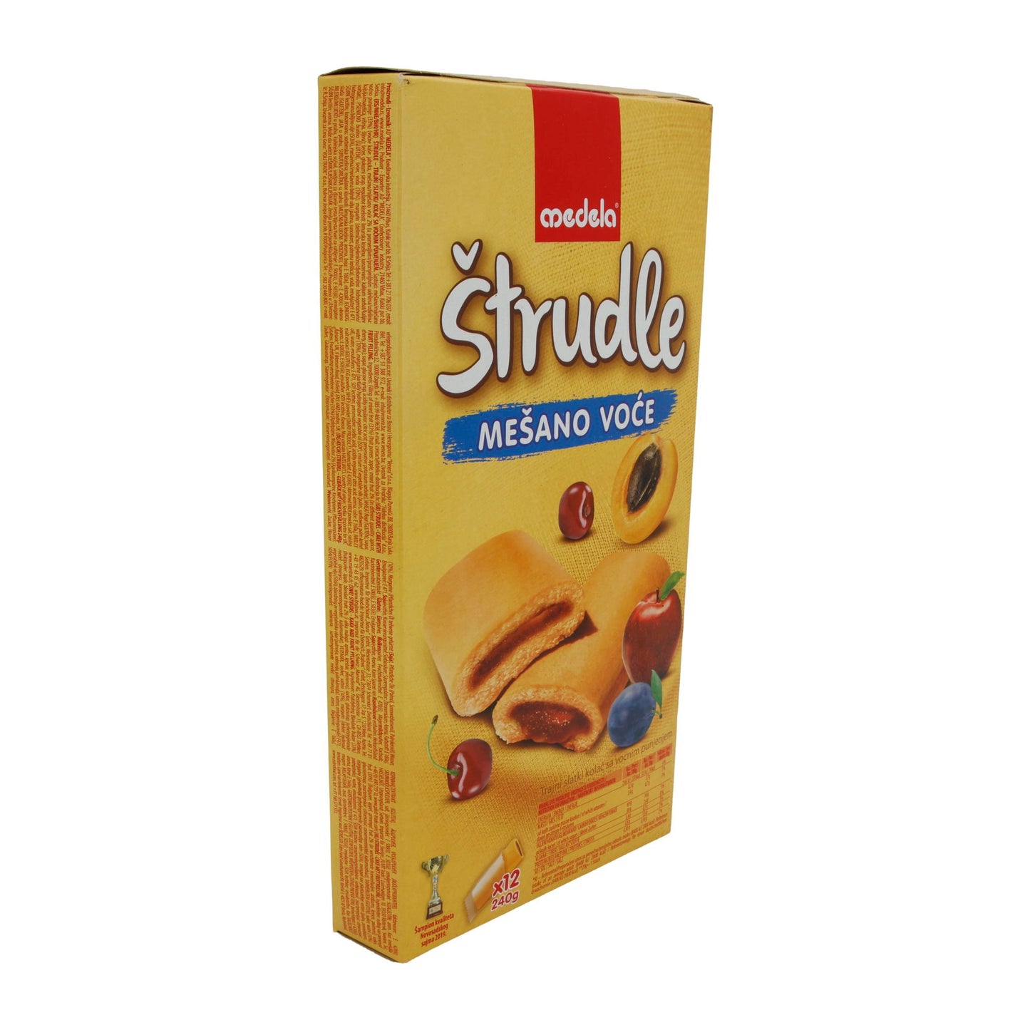 Strudel Medela | Štrudle Mešano Voće | Mit gemischtem Fruchtgeschmack (Pflaume, Apfel, Kirsche, Aprikose) | 12 Stück (240 g) | MADELA