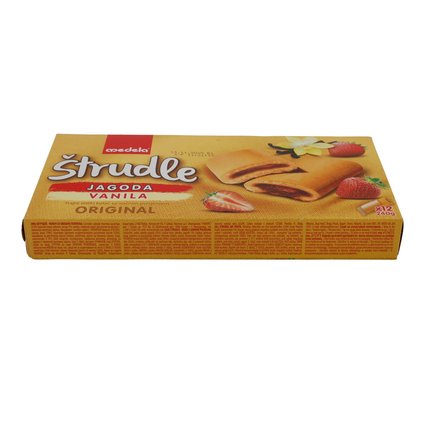 Medela Strudel Börek Çilek Vanilya | Çilek Dolgulu | 240g
