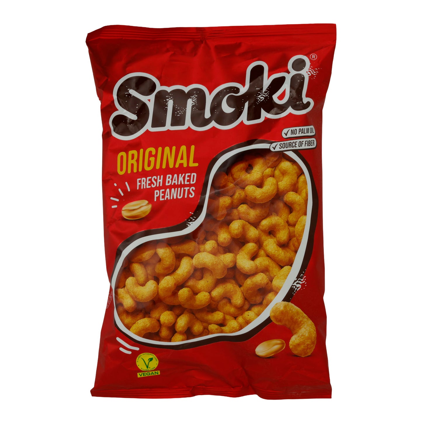 Erdnuss-Snack Smoki | Maisflips | Knusprig, intensiver Erdnussgeschmack | 150 g