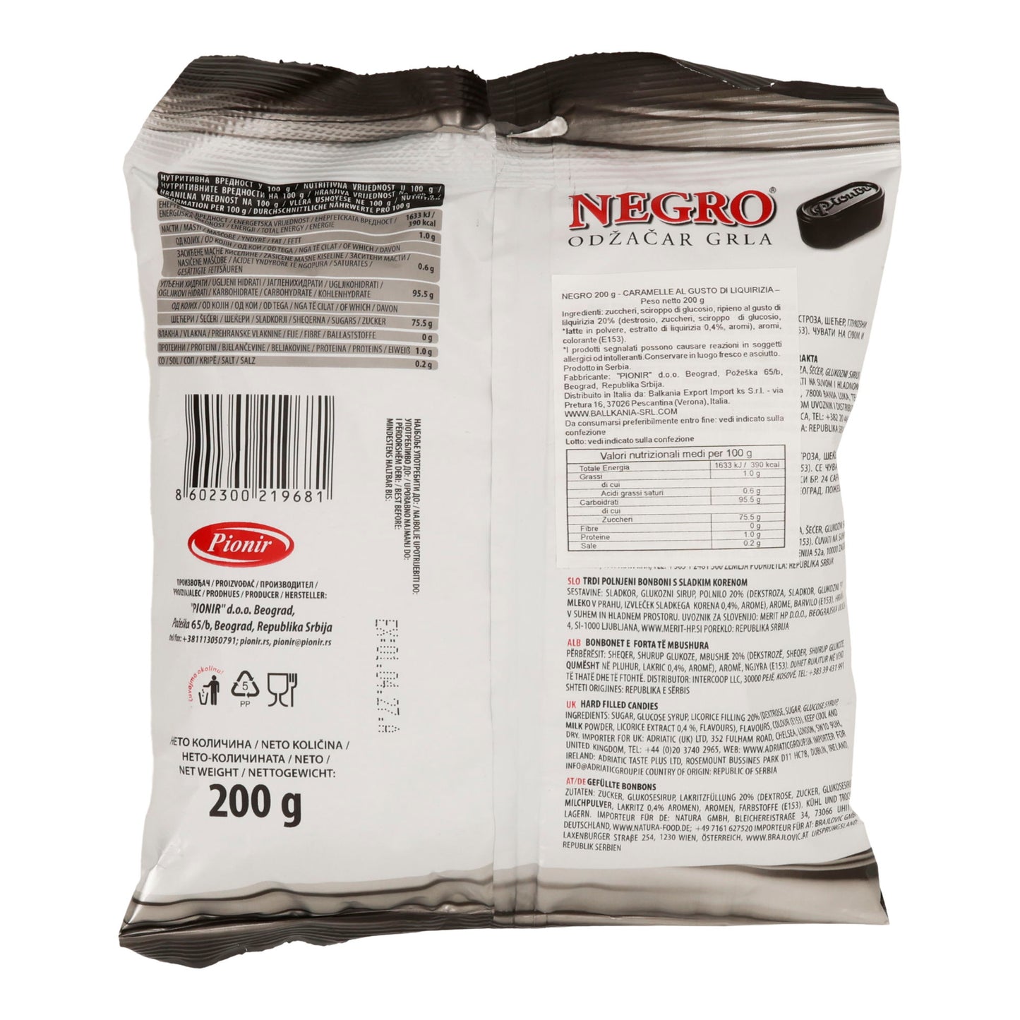 Pionir Negro, „Odžačar grla“