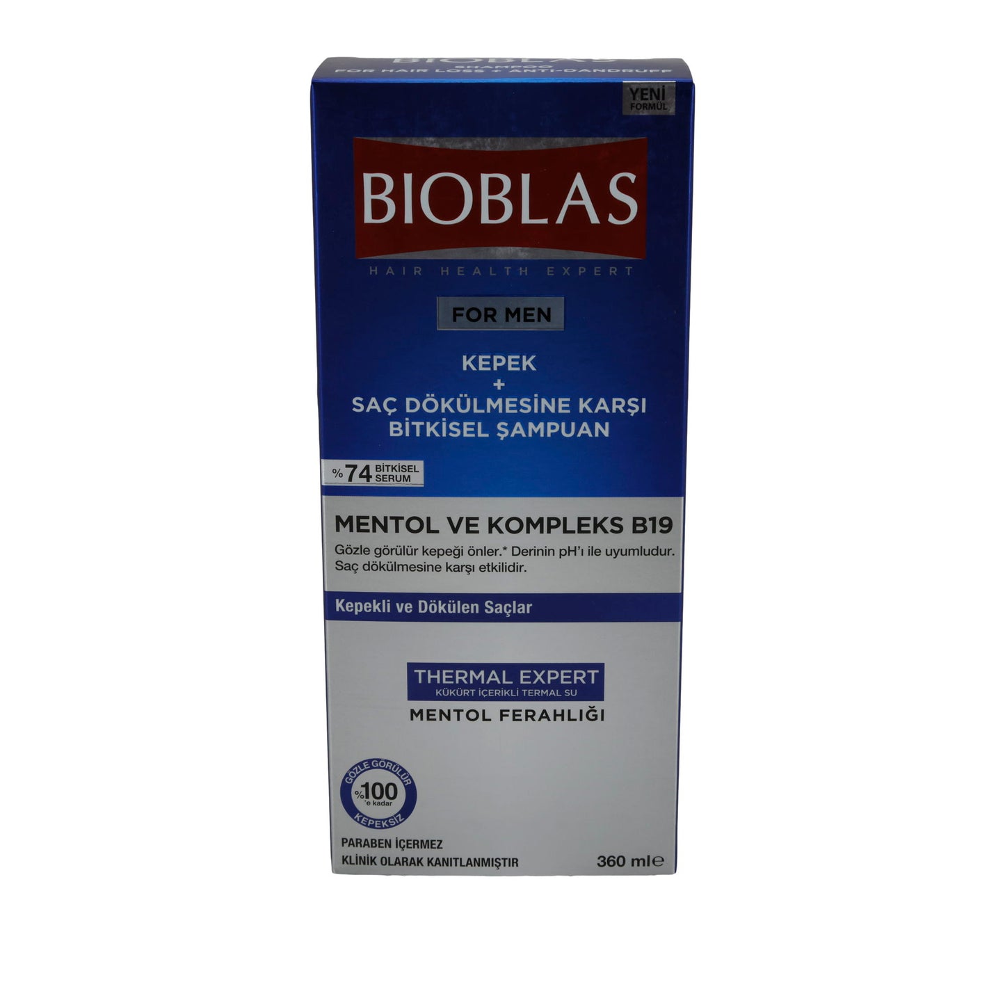 Bioblas Erkekler İçin Şampuan | Kepek ve Saç Dökülmesine Karşı Mentollü | 360 ml