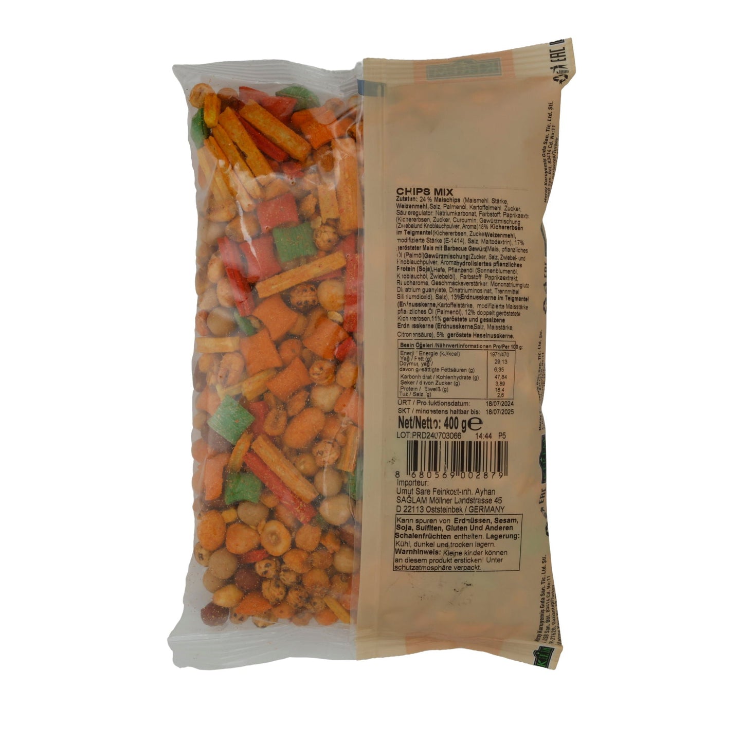 Chips Mix Kerem | Knuspriger Snack-Mix | Aus Kichererbsen, Gemüse und anderen Zutaten | 400 g KEREM