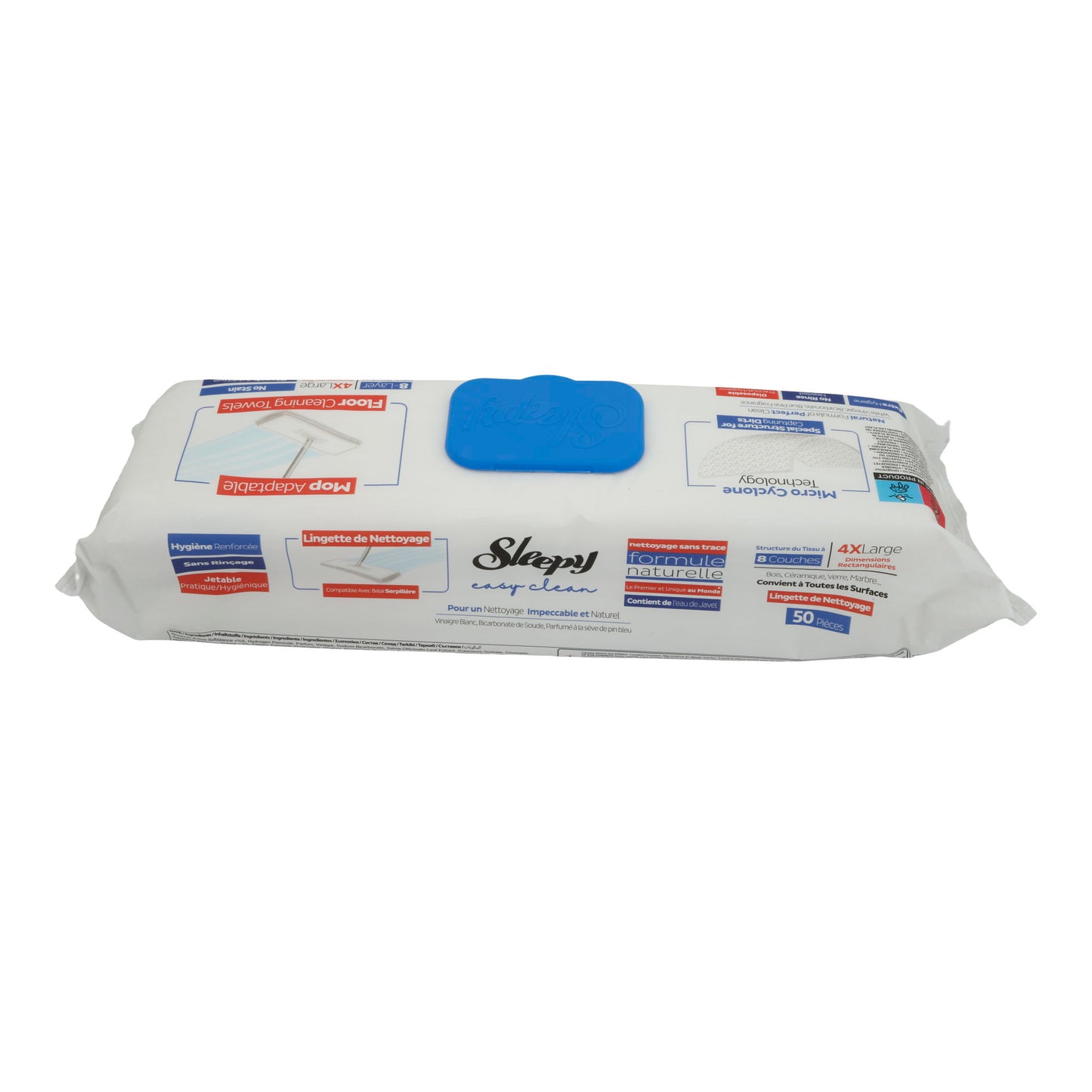 Lingettes de nettoyage Sleepy Easy Clean | Sol | Extra grand | 50 pièces