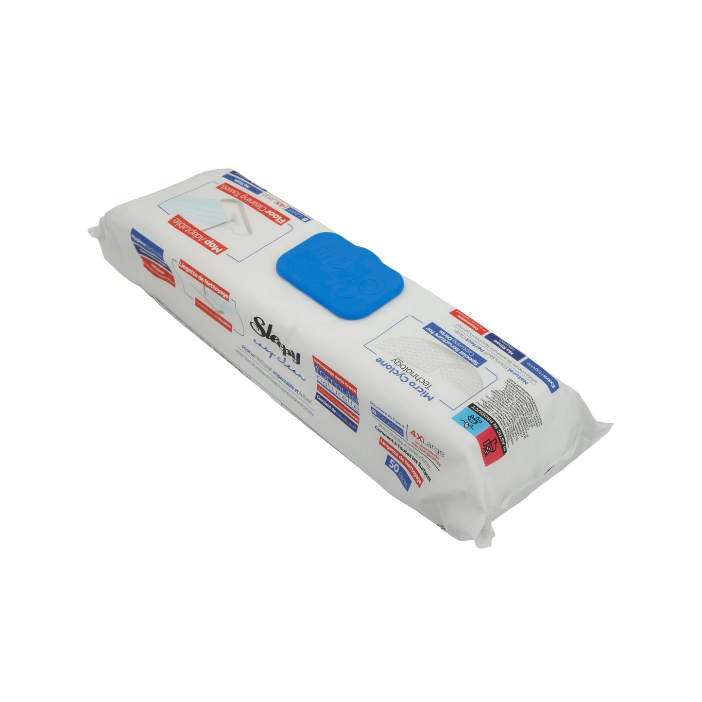 Lingettes de nettoyage Sleepy Easy Clean | Sol | Extra grand | 50 pièces