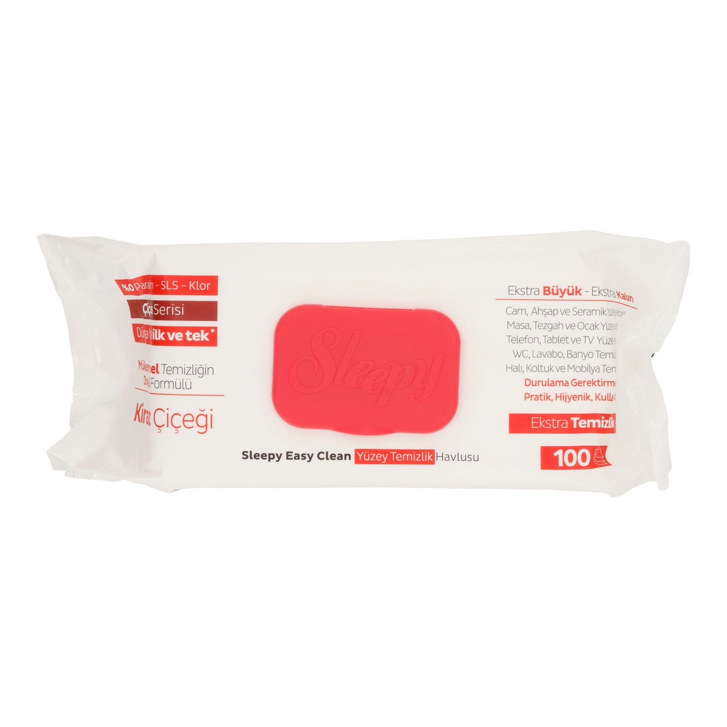Reinigungstücher Sleepy Easy Clean | Feuchttücher Rot für Oberflächen | 100 Stück