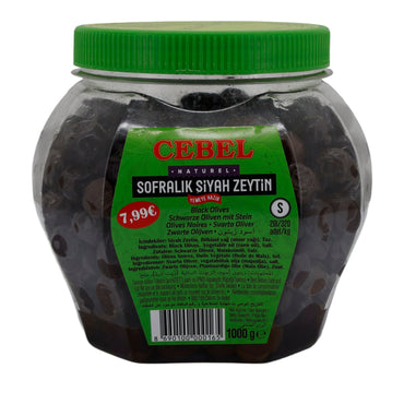 Oliven CEBEL | Sofralik Siyah Zeytin | Schwarze Oliven | 1000 g CEBEL