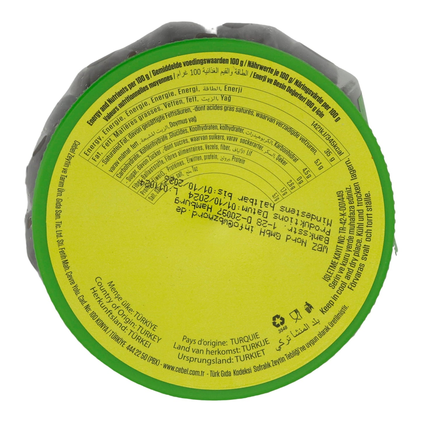 Schwarze Oliven Cebel | Sofralik Siyah Zeytin | Mit Stein | 500 g CEBEL