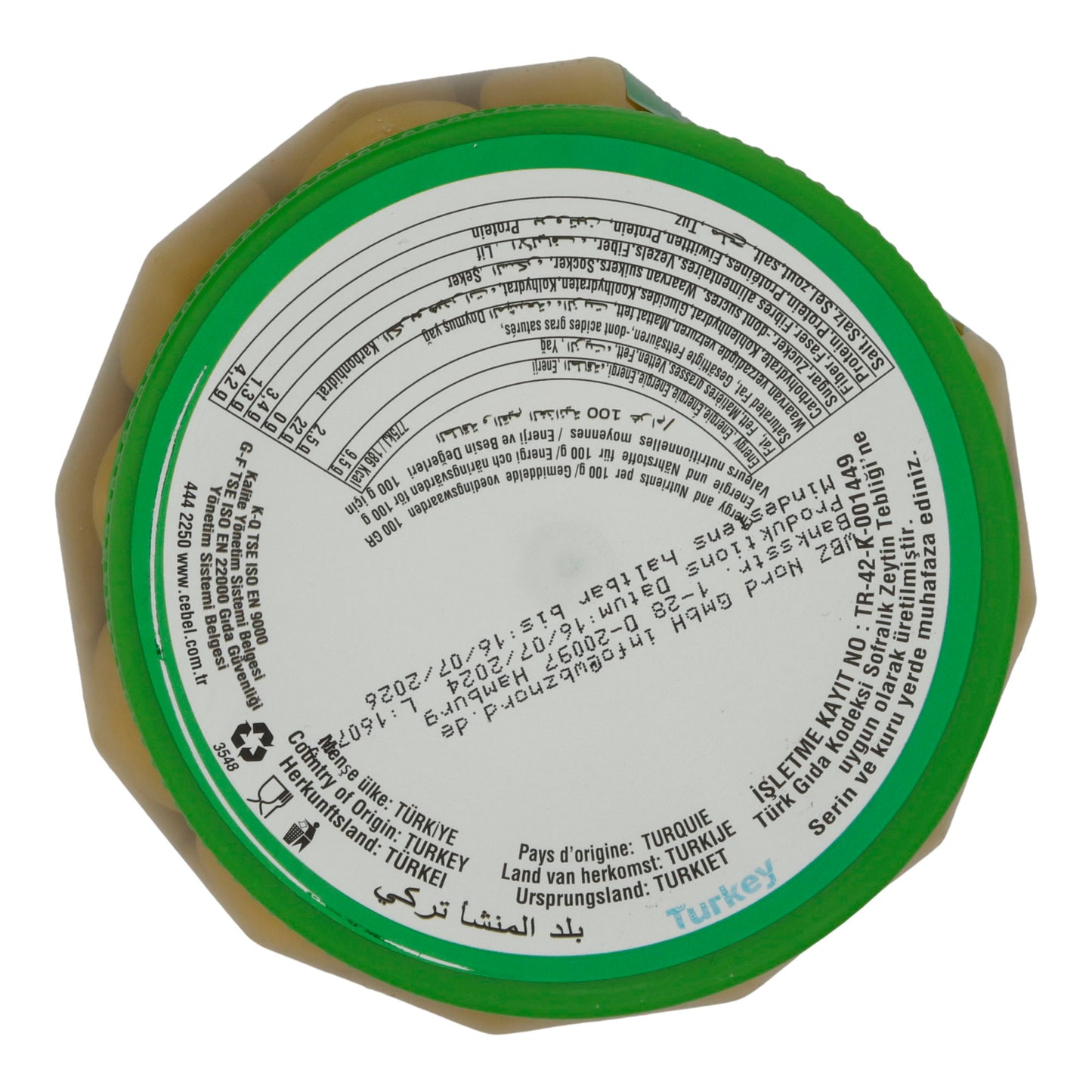 Cebel Green Olives in Brine – 750 g – Intense & Ready to Eat