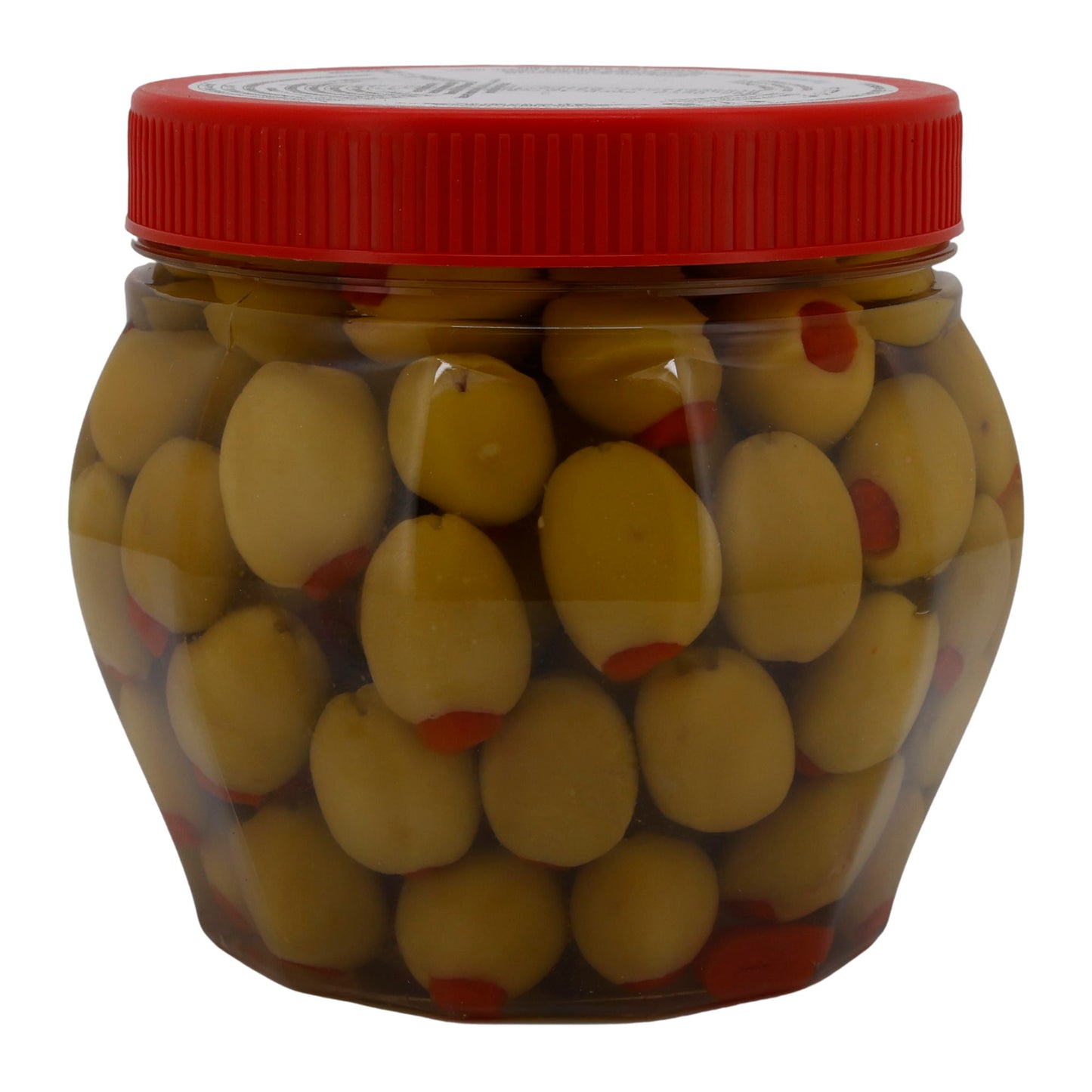 Cebel Green Olives with Red Pepper – 750 g – Pitted & Pickled in Brine