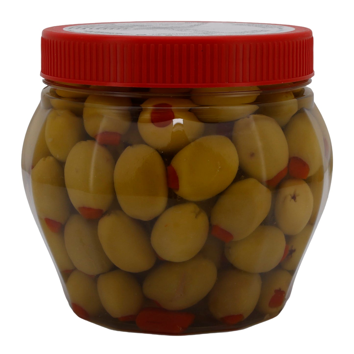 Cebel Green Olives with Red Pepper – 750 g – Pitted & Pickled in Brine
