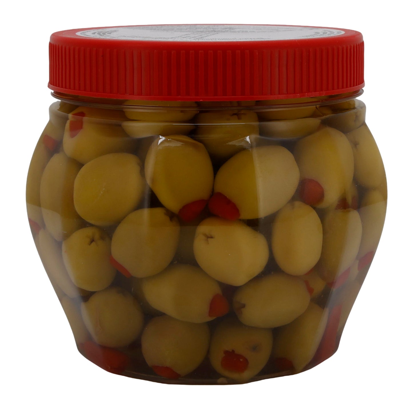 Cebel Green Olives with Red Pepper – 750 g – Pitted & Pickled in Brine
