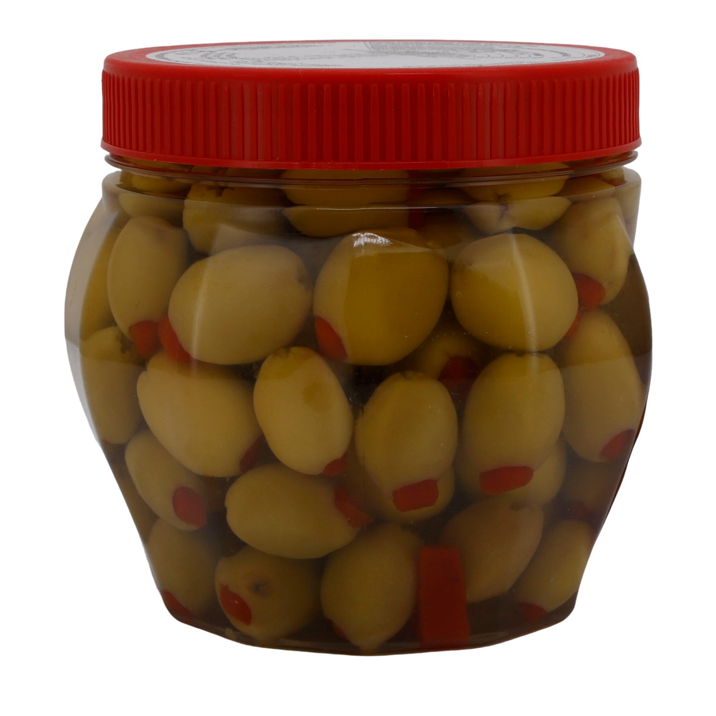 Cebel Green Olives with Red Pepper – 750 g – Pitted & Pickled in Brine