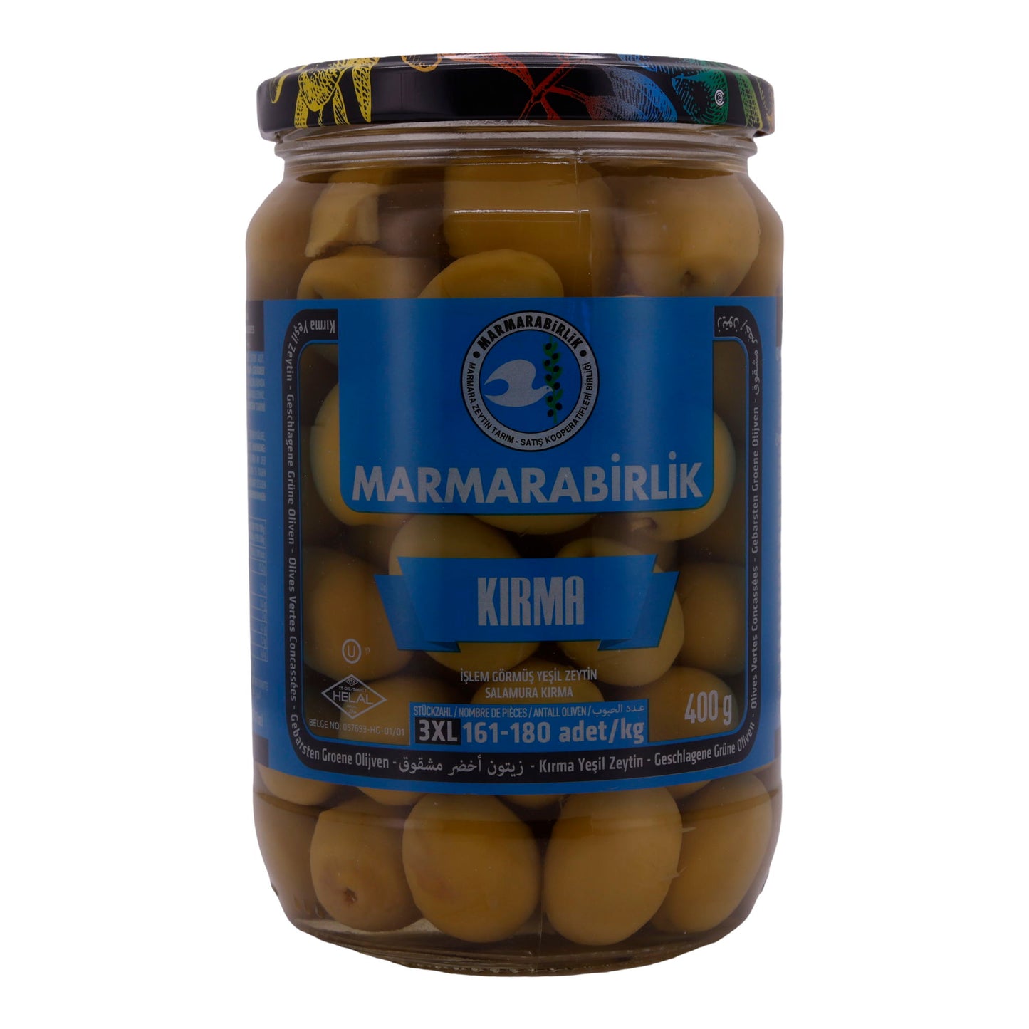 Kirma Marmarabirlik | Olijf | Groene olijven in pekel | 670 g