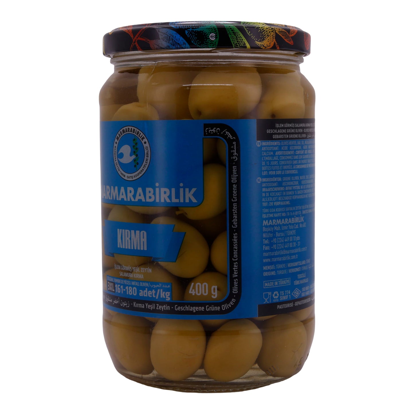 Kirma Marmarabirlik | Olijf | Groene olijven in pekel | 670 g