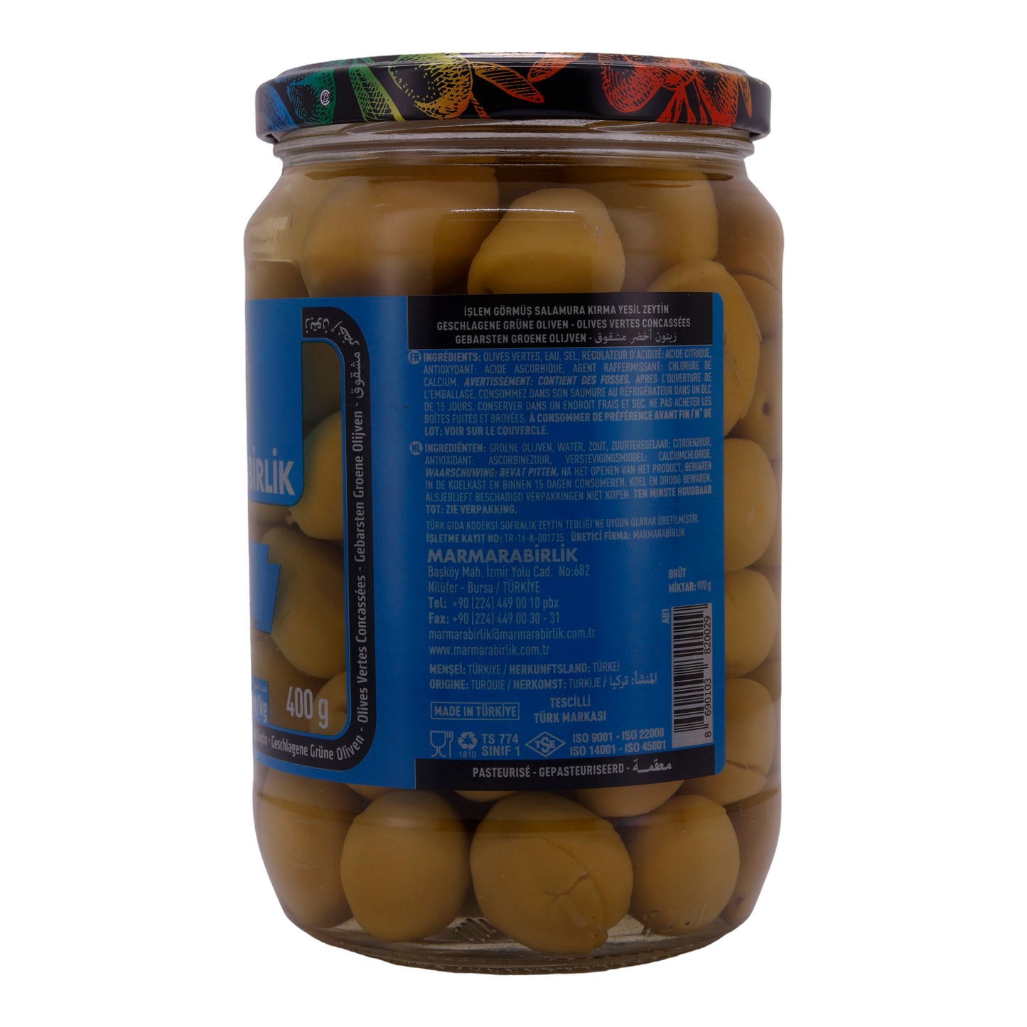 Kirma Marmarabirlik | Olijf | Groene olijven in pekel | 670 g