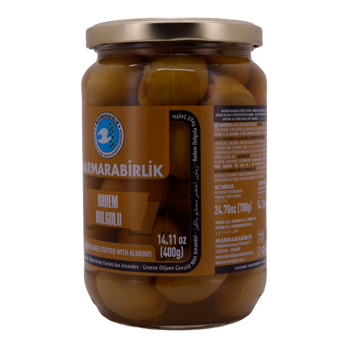 Oliven Marmarabirlik | Mit Mandeln | Badem Dolgulu | 700g MARMARABIRLIK