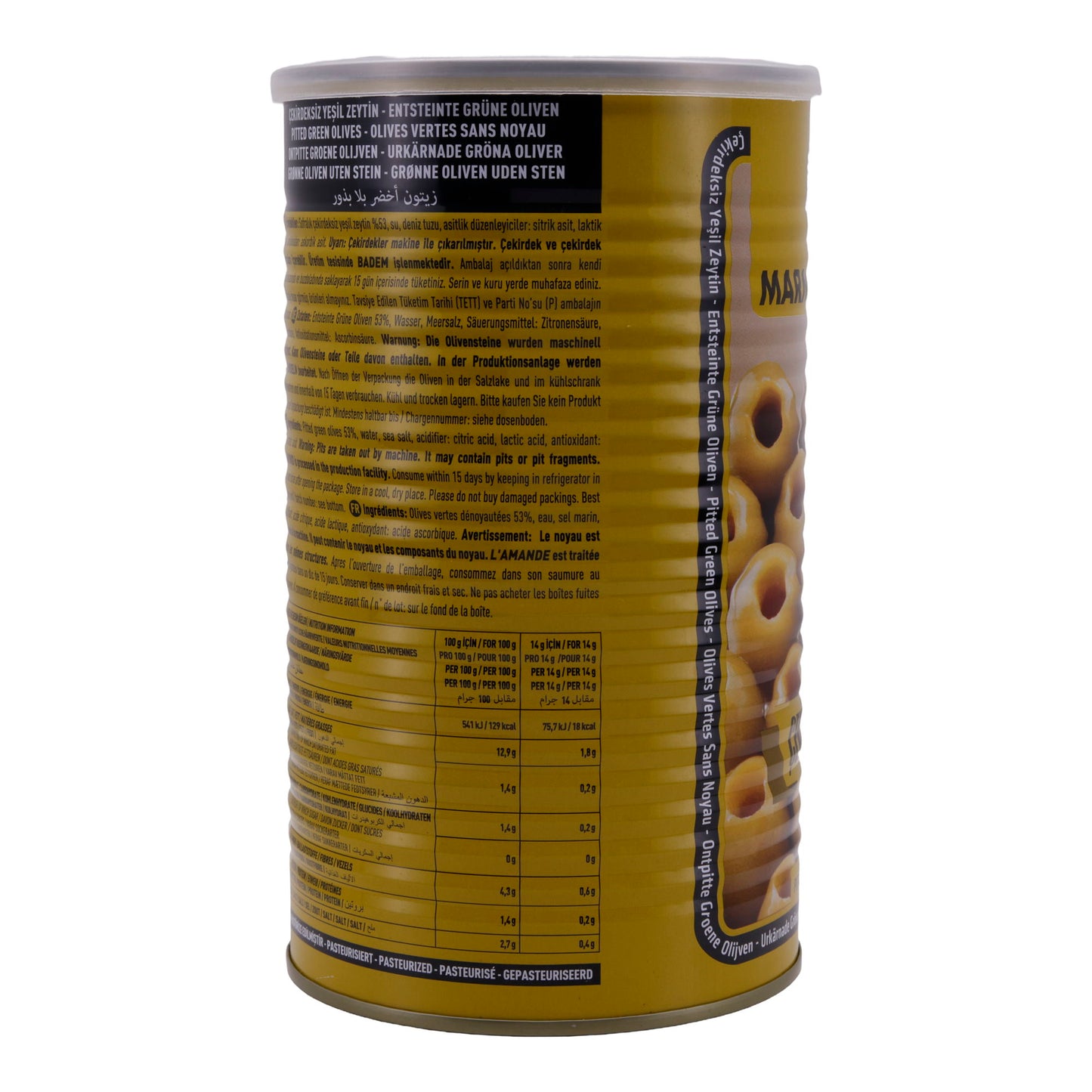 Oliven Marmarabirlik | Olive Verdi Denocciolate | Pastorizzate, 670 g peso sgocciolato