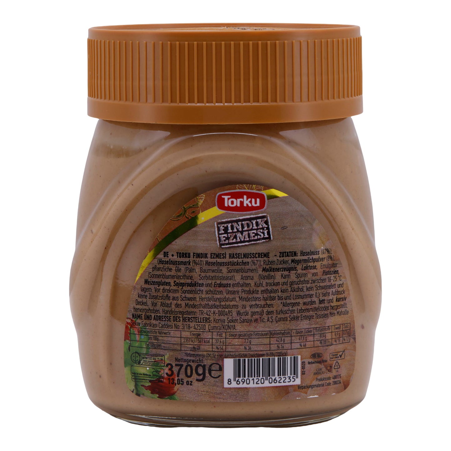 Haselnootcrème Torku | Crème | Met stukjes hazelnoot | 370 g