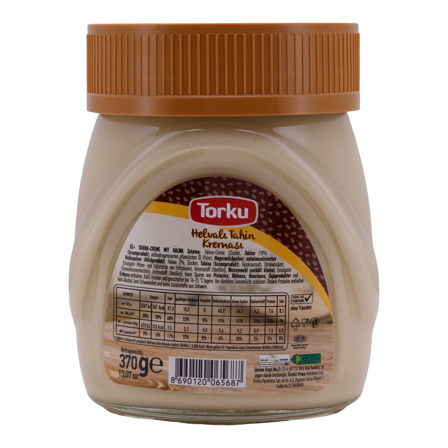 Creme Torku | Crema di Tahini con Halva | Gusto unico con sapore tradizionale | 370 g