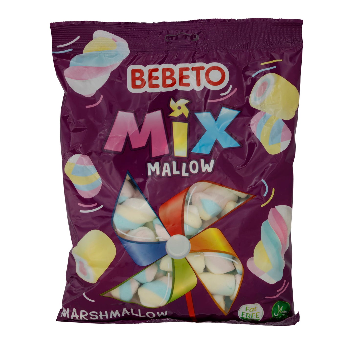 Bebeto Mix Mallow | Snoepgoed | kleurrijke marshmallows met vanillesmaak | 250 g