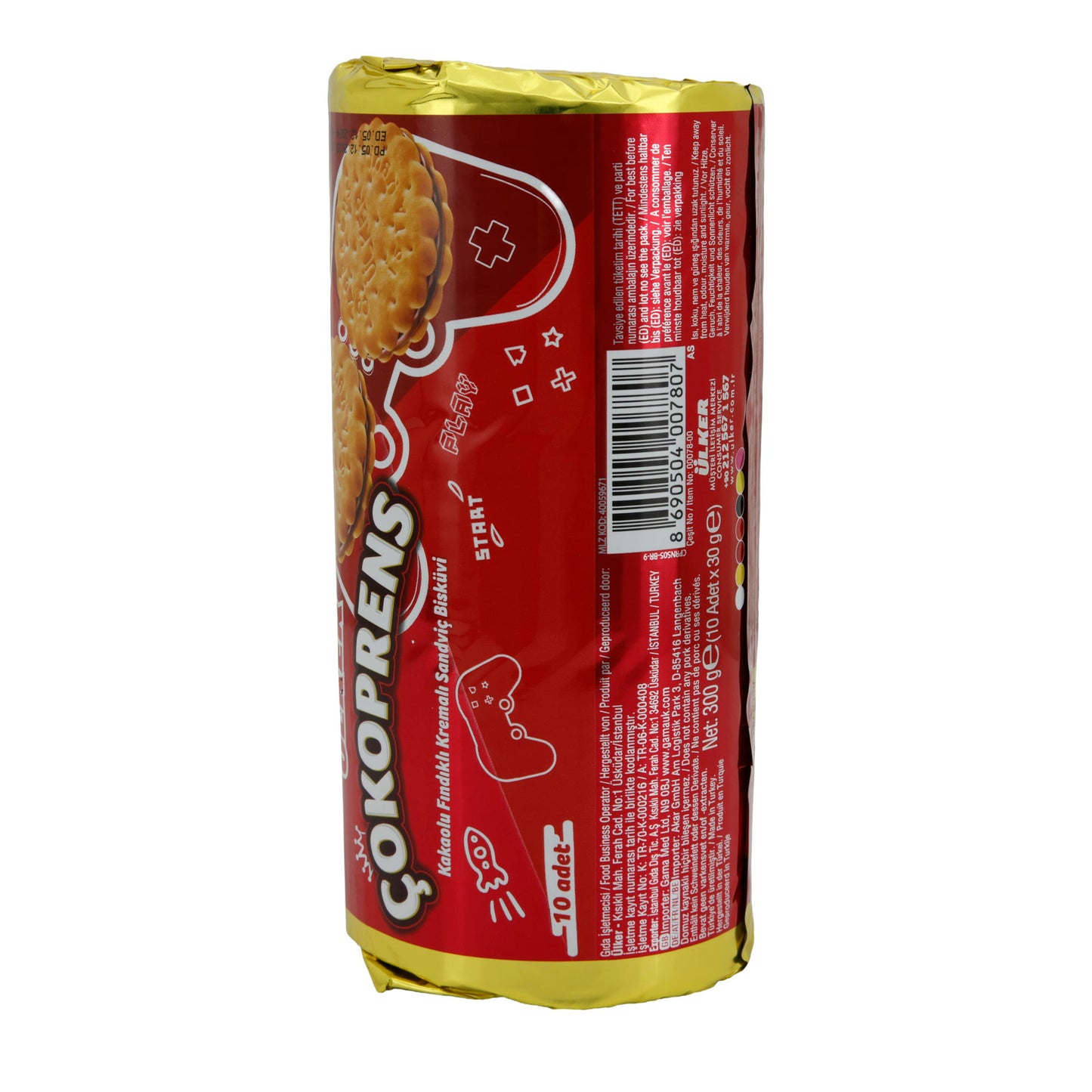Biscotti sandwich Ülker | Çokoprens | con ripieno di crema al cacao | 300 g
