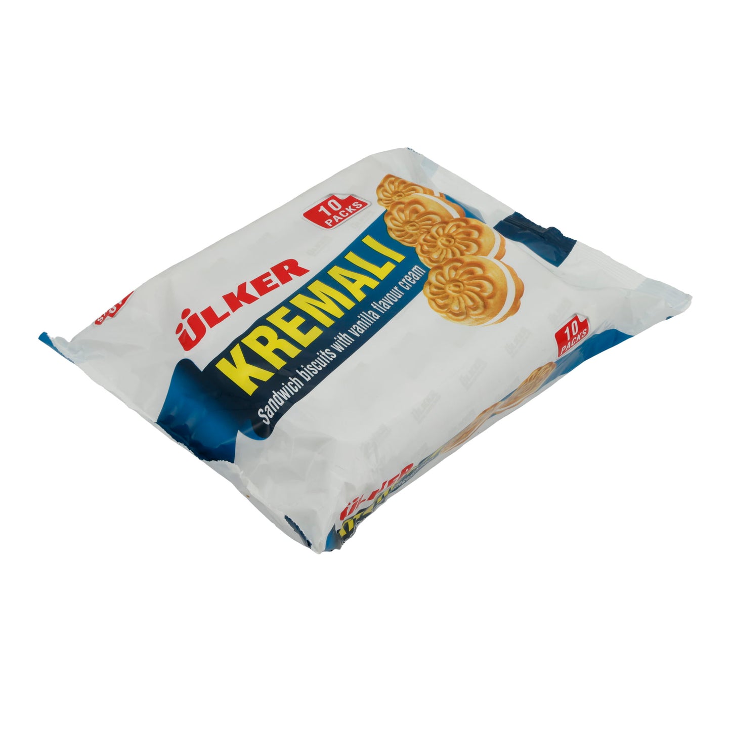 Vanille-Sandwichkekse Ülker | Kekse | Kremalı, Knusprig, cremige Füllung, 10er Pack | 500g