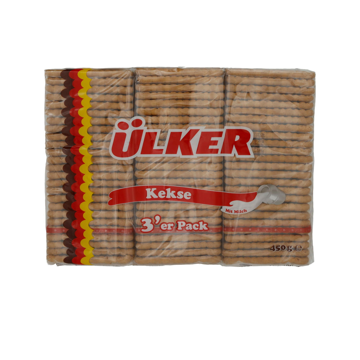 Kekse Ülker | Gebäck | Butterkekse mit Milch im 3ér Pack | 450 g UELKER