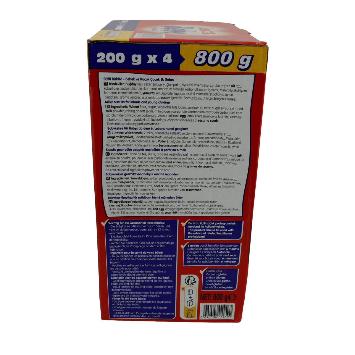 Baby Kekse Ülker | Bebe Kekse | Sanft, für Babys ab 6 Monaten | 800 g (4 x 200 g) HALK