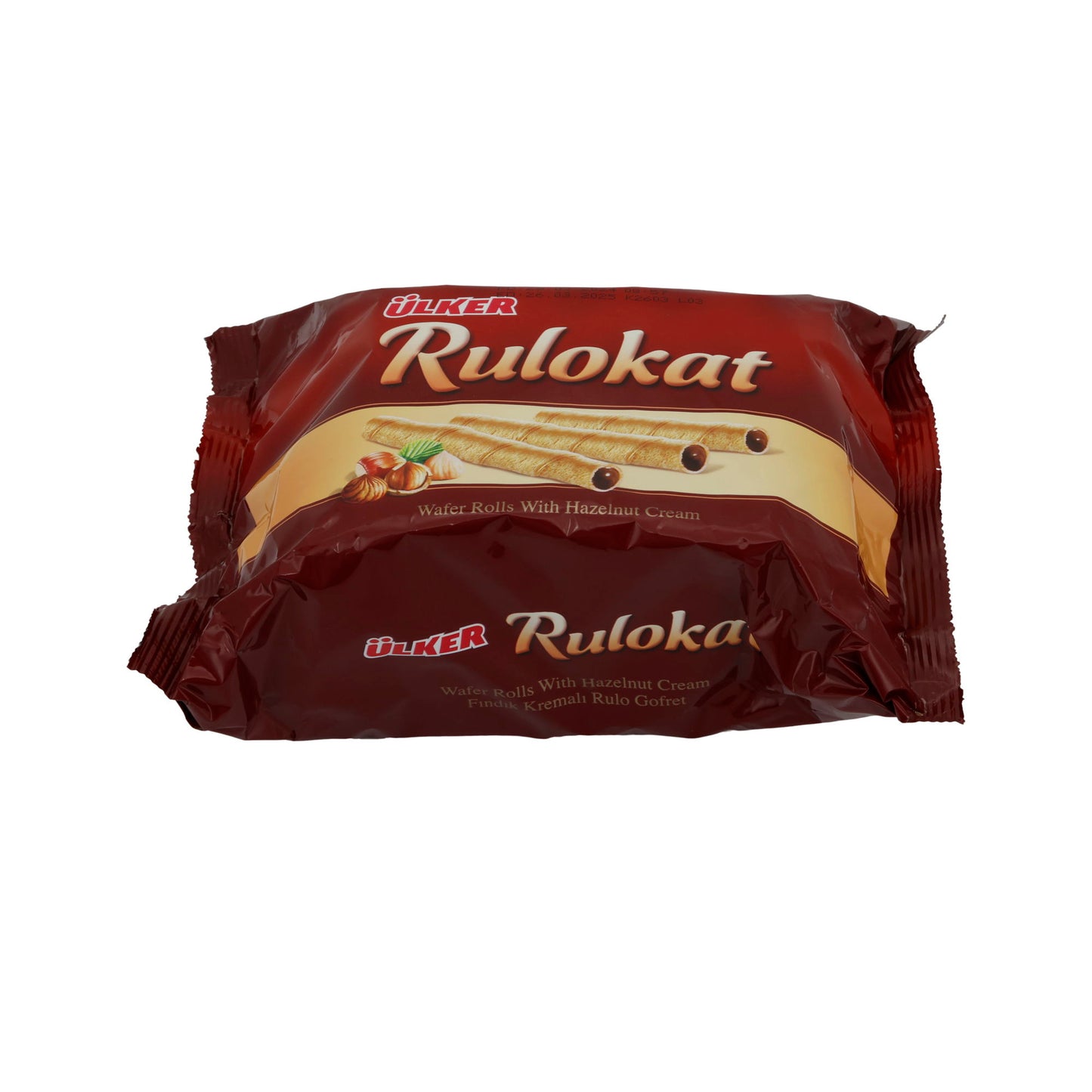 Waffelröllchen Ülker | Rulokat | Knusprig, Haselnusscreme | 150 g