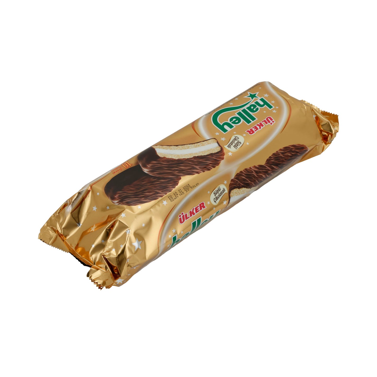 Biscotti sandwich marshmallow Ülker | Dolciumi | Halley, con cioccolato al latte, confezione da 10 | 500g