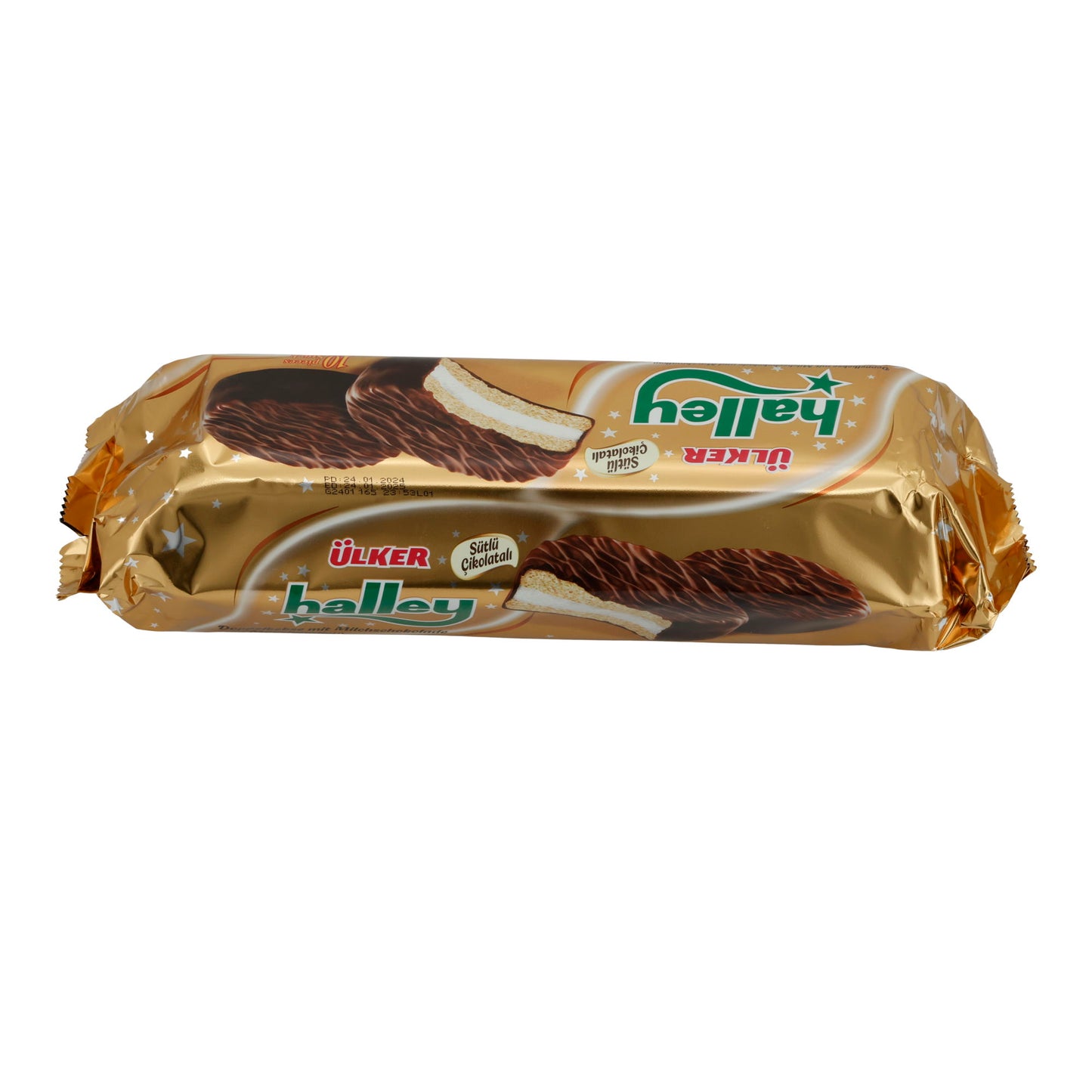 Biscotti sandwich marshmallow Ülker | Dolciumi | Halley, con cioccolato al latte, confezione da 10 | 500g