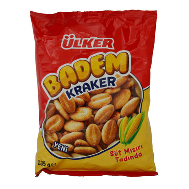 Cracker Ülker | Badem Cracker | Süt Mısır Aromalı Badem Şekli | 135 g UELKER