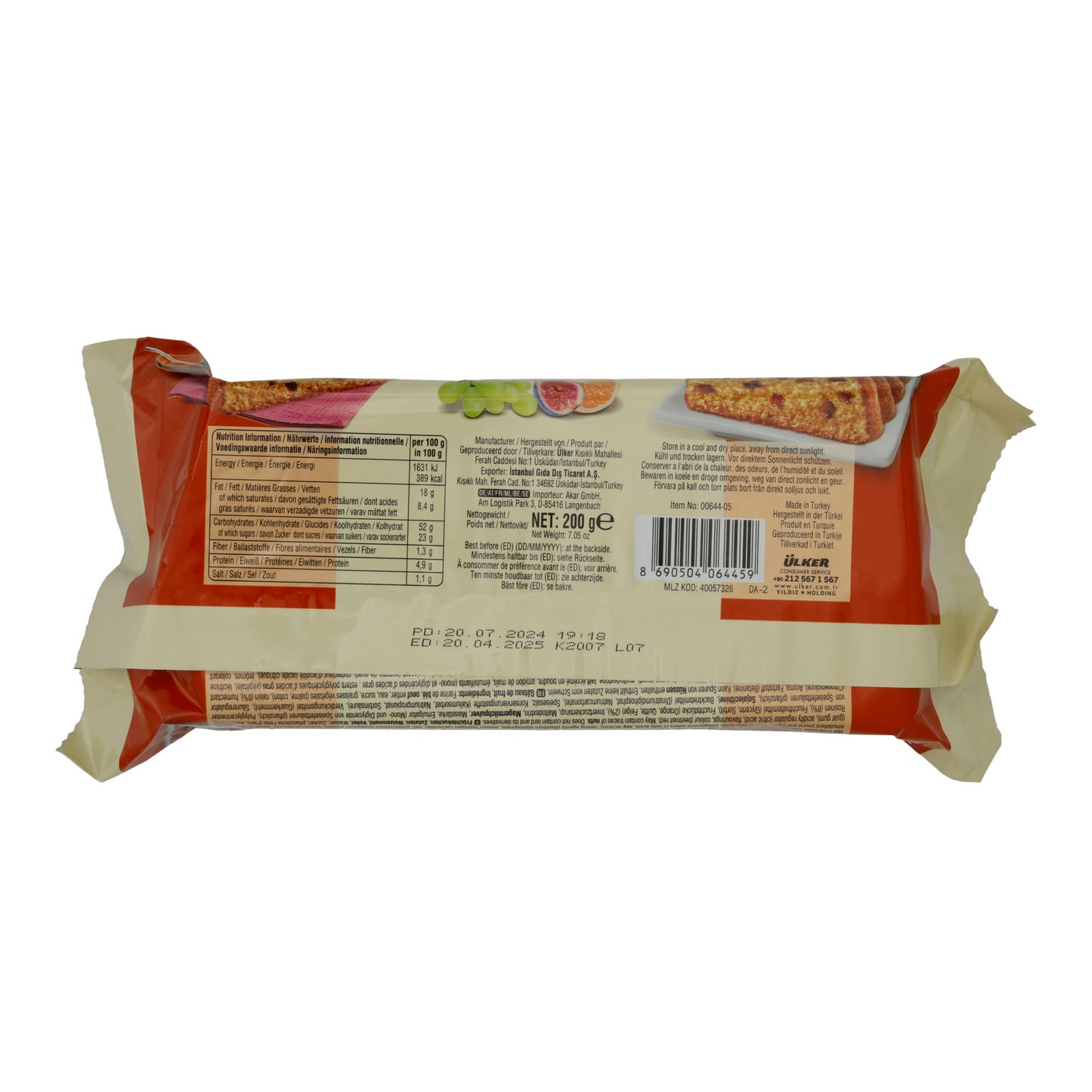 Fruit Cake Ülker Dankek | Fruchtiger Genuss | In jedem Bissen | 200 g