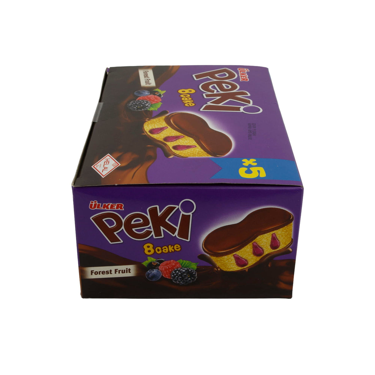 Rührkuchen Ülker Peki 8 Cake | Gebäck | mit Waldfruchtfüllung & Schockoladenglasur | 5er Pack 210g TRS