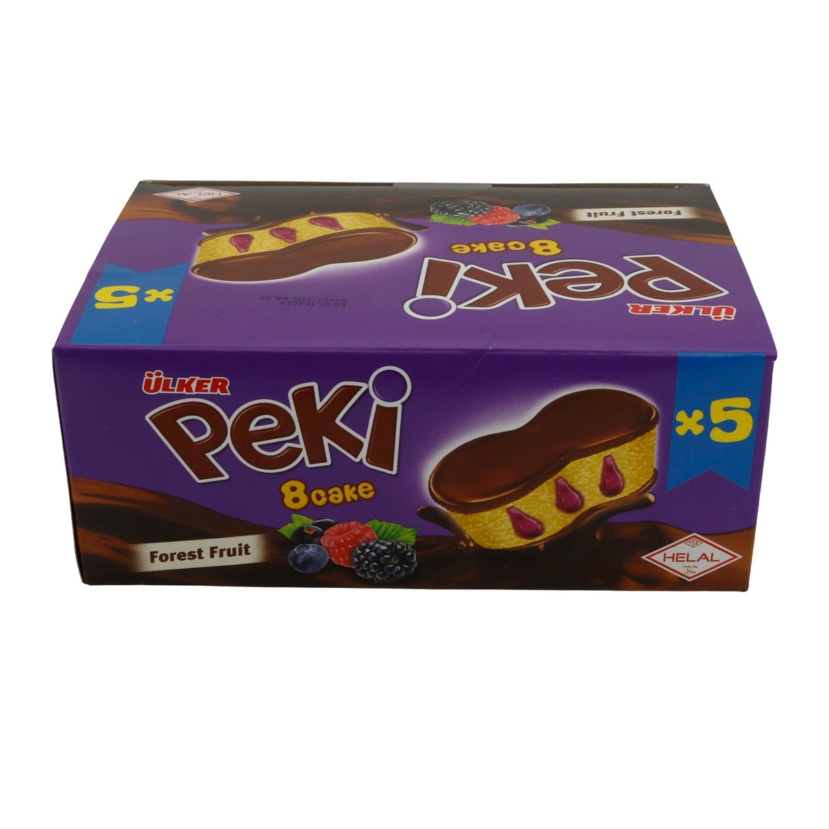 Rührkuchen Ülker Peki 8 Cake | Gebäck | mit Waldfruchtfüllung & Schockoladenglasur | 5er Pack 210g TRS