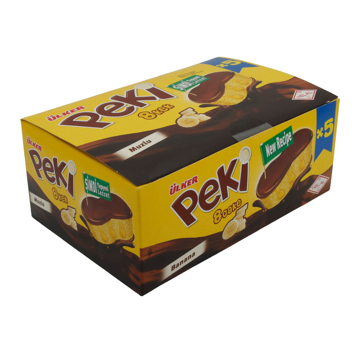 Kuchen Ülker | Peki 8 Cake | mit Bananenfüllung und Schokoladenglasur | 5er Pack 210g UELKER