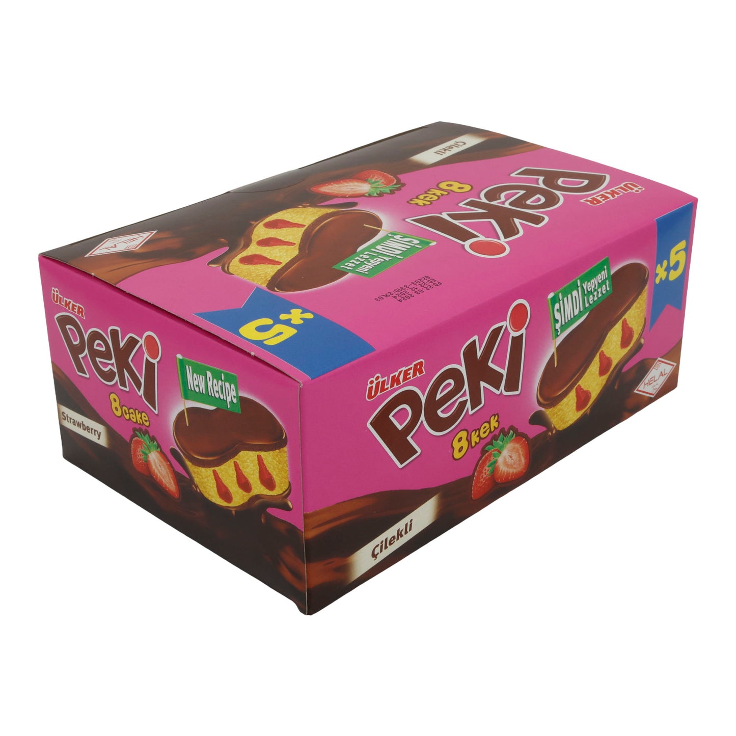 Kuchen Ülker | Peki 8 Cake | mit Erdbeerfüllung und Schokoladenglasur | 5er Pack 210g