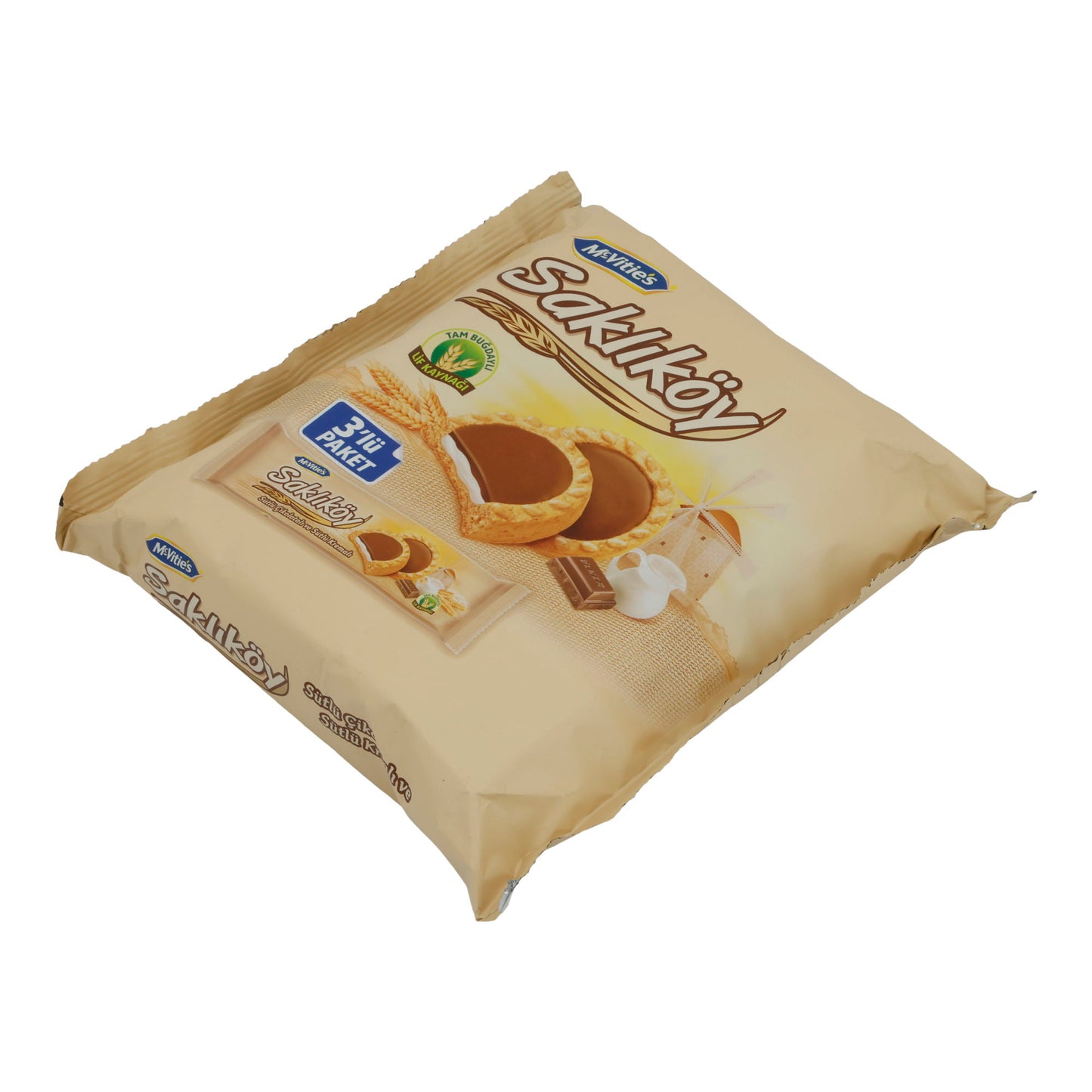 Kekse McVitie’s | Saklıköy Kekse | Vollkornkekse mit Milchcreme- und Schokoladenfüllung | 3er Pack, 300 g
